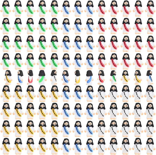100 PCS Little Jesus Figures, Mini Jesus Figurines in Bulk, Tiny Pocket Rubber Jesus Love You Figure for Religious Party Favors, Sunday School, Baptism Gift, Easter Egg Stuffers (100)