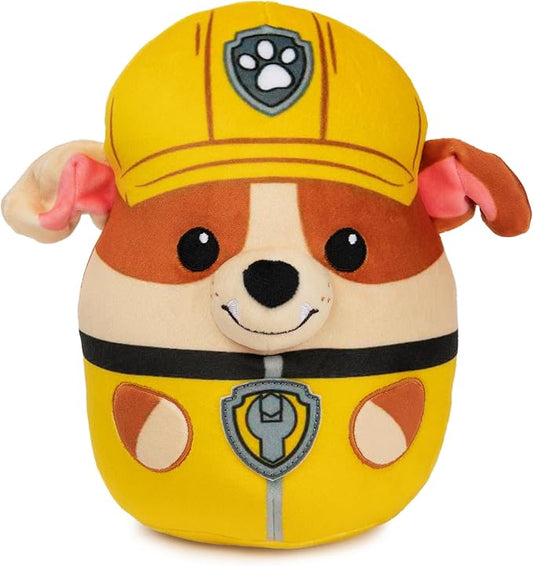 PAW Patrol Rubble Squish Plush, Official Toy from The Hit Cartoon, Squishy Stuffed Animal for Ages 1 and Up, 8”