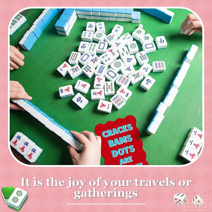 Soulchen 2 Pcs Mahjong Tile Mixer Shufflers for Mixing and Shuffling Tiles Plastic Mahjong Accessories Gifts for Lovers Games Decorative Wavy Edge & Printed Design (Red Style)