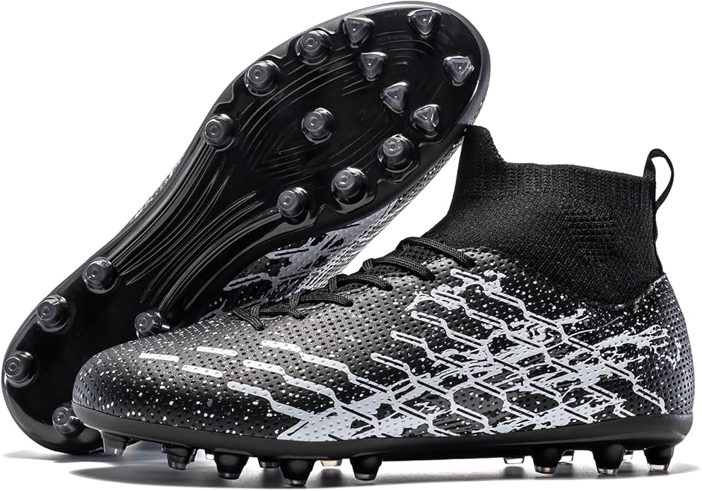 Kids Slip On Soccer Cleats for Boys Girls Youth Training Football Shoes