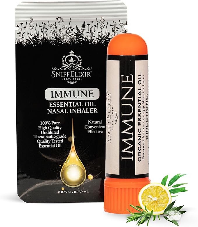 Immune Support Aromatherapy Nasal Stick Vapor Inhaler - Nurse Essentials & Gifts, USA Made with Organic Essential Oils, Wellness Formula Boost