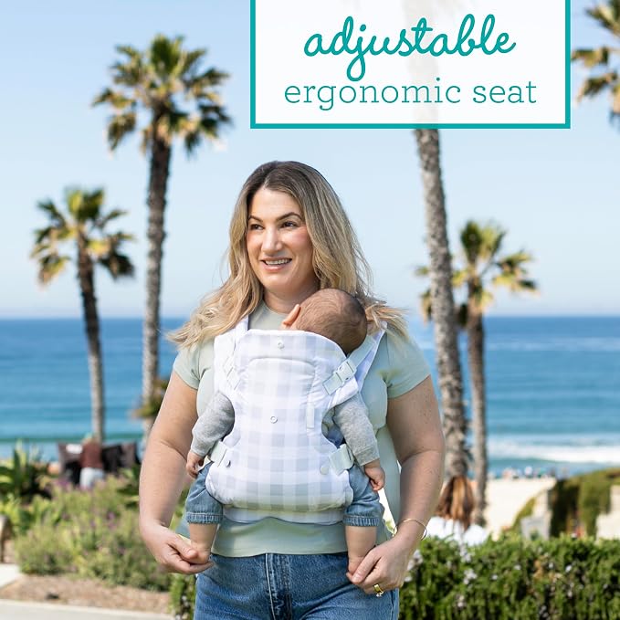 Infantino Flip 4-in-1 Convertible Baby Carrier, Adjustable, Ergonomic Hands Free Babywearing, Registry Essential, Carrier for Newborn to Toddler, Plaid