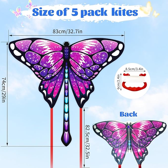Easy to Fly Kites for Kids & Adults,Butterfly Delta Kites with String & Hand for Beach,Park,Outdoor Toys Birthday Gifts for Boys Girls Ages 4 5 6 7 8-12 Years Old