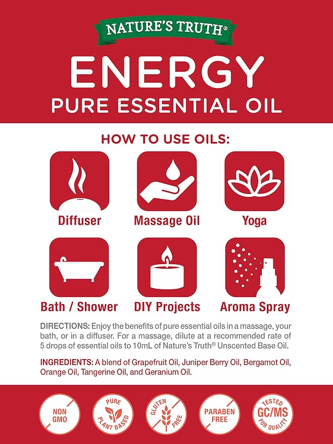 Nature's Truth Energy Essential Oil, 0.51 Fluid Ounce