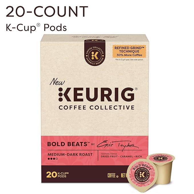 Keurig Coffee Collective, Bold Beats by Eric Taylor, Medium-Dark Roast Coffee, Single Serve Keurig K-Cup Pods, 20 Count