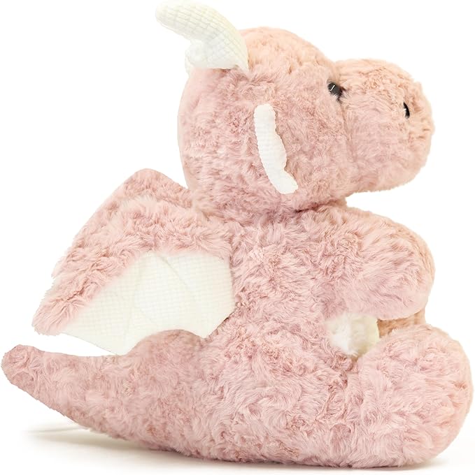 Soft Little Flying Dinosaur Stuffed Plush Pillow, Adorable Pink Dragon Plush Toy and Birthday Present for Kids, Adults and Collectors（Pink/19.7in）
