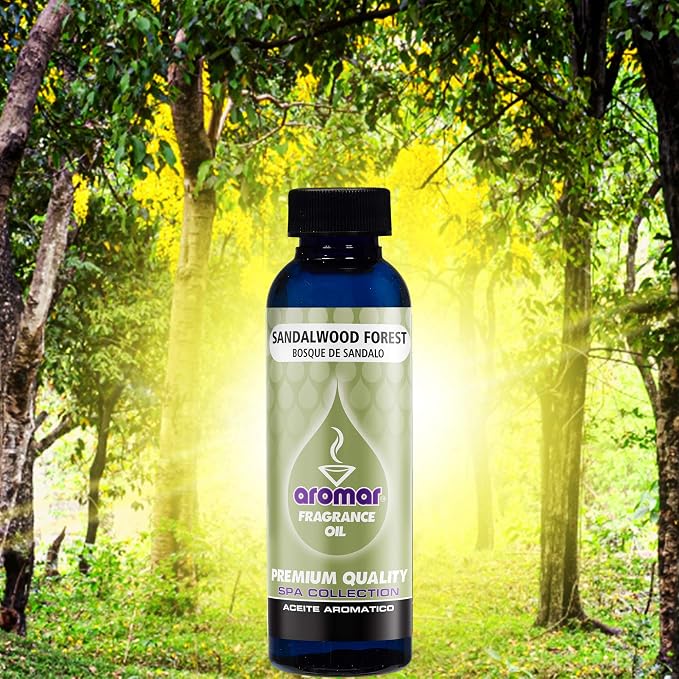 AROMAR Premium Fragrance Oil, 4oz Bottle 3 Pack Long Lasting Aromatic Scent, Fresh and Revitalizing Aromatherapy for Living Room, Bedroom, and Kitchen 12oz Sandalwood Forest