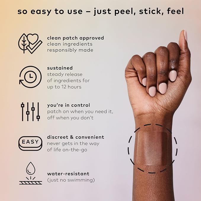The Good Patch Be Calm Patch with Hemp, Unwind + Decompress, Natural Patch with Hemp Extract, Ashwagandha Root, Passionflower, Plant Powered Wearable Wellness, Sustained Release (24 Total Patches)