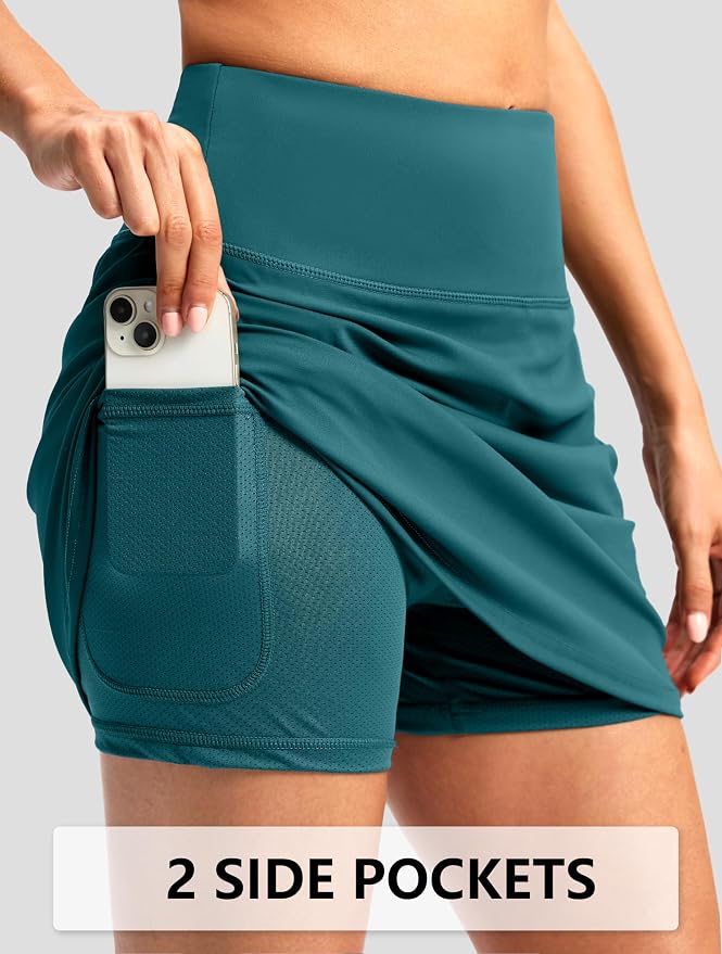 G Gradual 16"/18" Skorts for Women Golf Skirt with 2 Pockets Summer Casual | Built-In Shorts, High Waist, Soft 4-Way Stretch, Breathable Mesh Liner, Tennis Pickleball Athletic Wear, Easy To Match