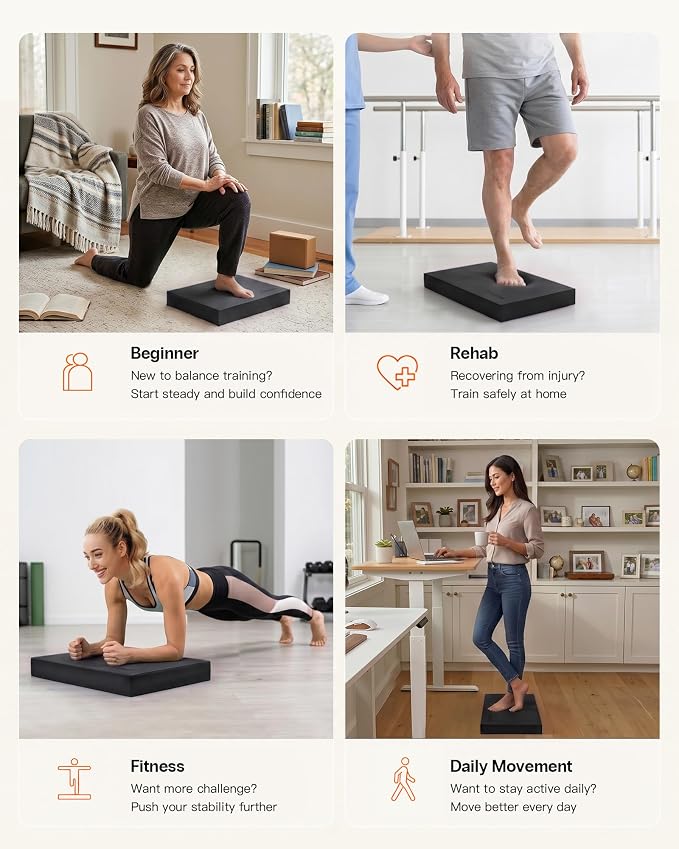 StrongTek Professional Foam Exercise Balance Pad - 15.8" x 13" x 2", High-Density TPE Foam Knee Pad, Non-Slip & Water-Resistant, for Balance Training, Physical Therapy, Yoga, and More