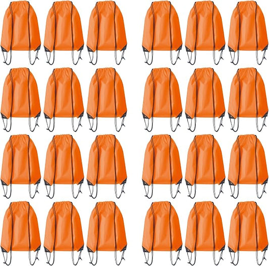 Drawstring Backpack Bulk 24Pcs Draw String Backpack Bags DIY Gym Sports Traveling Yoga Cinch Bag Sackpack Drawstring (orange)
