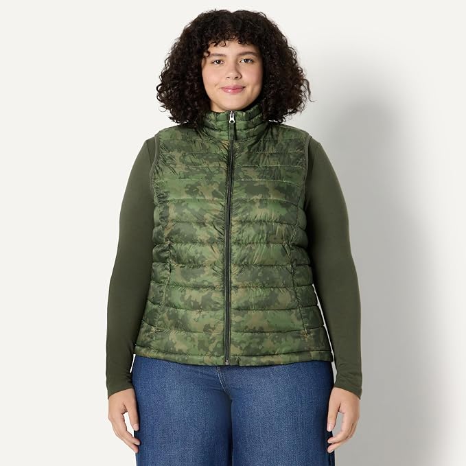 Amazon Essentials Women's Lightweight Water-Resistant Packable Puffer Vest
