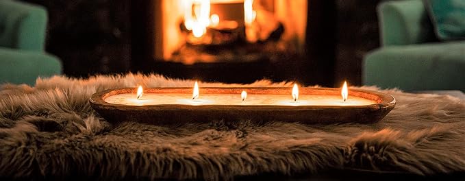 Red Barn Candle Company Wood Dough Bowl Candles | 100% Natural Soy Wax & Essential Oil Infused | Odor Eliminating + Pet Safe | Scented Candle Gifts for Men & Women (Gingerbread, 5-Wick)