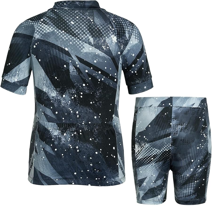 Gogokids Boys Cycling Jersey Set 3D Padded Bike Suit Kids Road Mountain Riding Shorts Bicycle Sportswear for 7-14Y