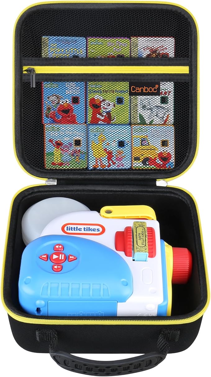 Canboc Carrying Case for Little Tikes Story Dream Machine Books Starter Set, Kids Toys Storage Box for Little Tikes for Storybook, Audio Play, Character, Black+Black (Case Only)