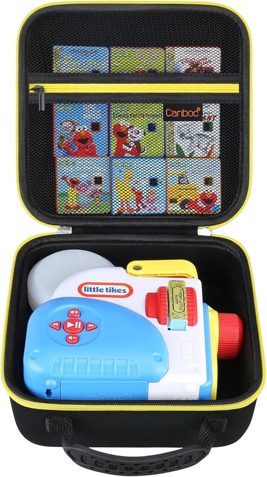 Canboc Carrying Case for Little Tikes Story Dream Machine Books Starter Set, Kids Toys Storage Box for Little Tikes for Storybook, Audio Play, Character, Black+Black (Case Only)