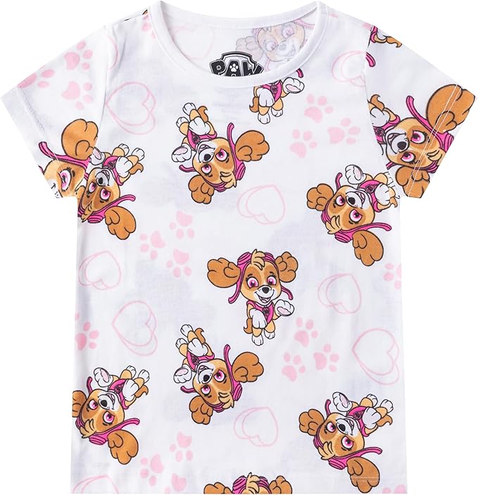 Paw Patrol Girls 4 Pack Short Sleeve T-Shirt for Toddler and Big Kids