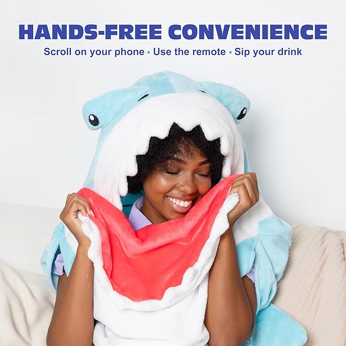 Cozy Concepts Co. Hammerhead Shark Blanket by Relatable, Super Soft Plush Throw for Teens and Kids, A Cozy Dorm Room Essential, Fun Back to School Stuff & Perfect Comfort Gift for Students
