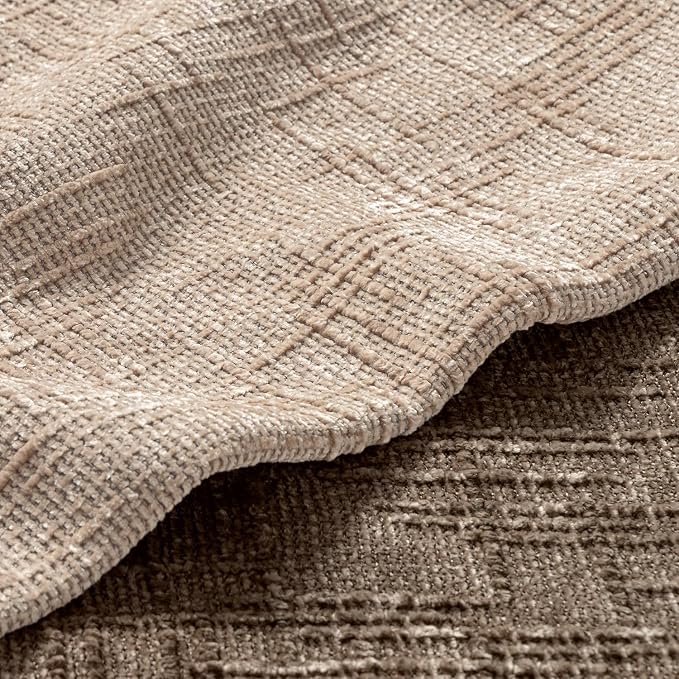 MIULEE Chenille Textured Euro Throw Pillow Covers Oatmeal 26x26 Set of 2 | Slubby Decorative Pillows, Boho Farmhouse Home Decor, Modern Neutral Cushion Covers for Couch Sofa Bed Living Room