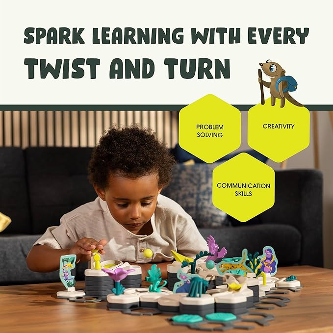 Ravensburger GraviTrax Junior Starter Set - My Jungle - Preschool Marble Run Game - Fun Building Experience - STEM-Friendly, Interactive Learning - MESH Accredited - Kids Age 3 and Older
