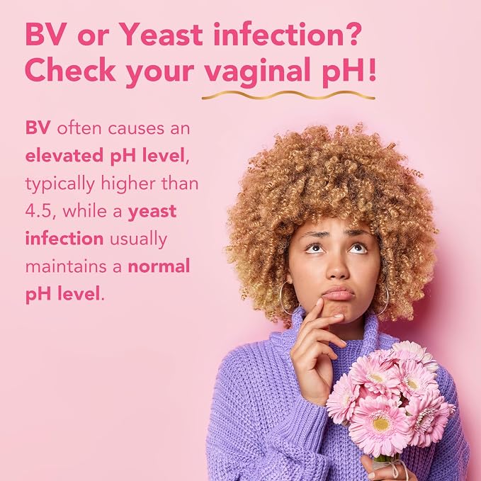 Easy@Home Vaginal pH Test -30 Strips | BV Test Kit at Home for Women | Yeast Infection Test + pH Balance for Women