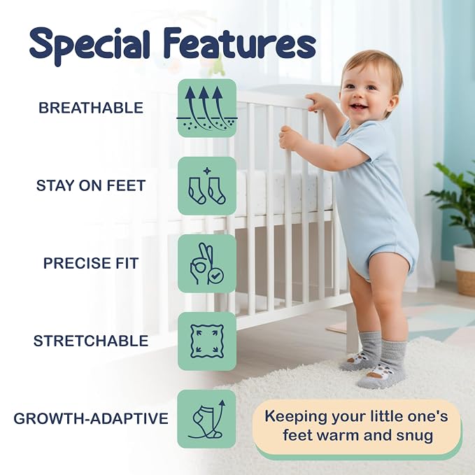 Mother's Choice Organic Cotton Baby Socks 6-12 Months - 12 pairs Soft and Cozy Baby Sock, Gentle Newborn Socks, Ideal Baby Gift, Infant Footwear for Everyday Comfort and Little Ones’ Feet