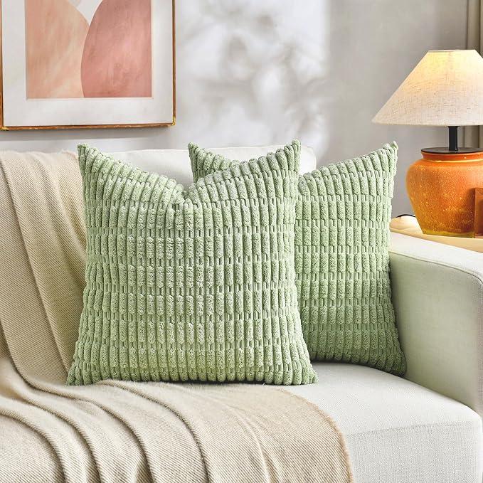 Fancy Homi 4 Packs Decorative Throw Pillow Covers for Living Room Couch Bed, Modern Farmhouse Boho Home Décor Accent Cushion Case, 26" x 26", Yellow Green Series