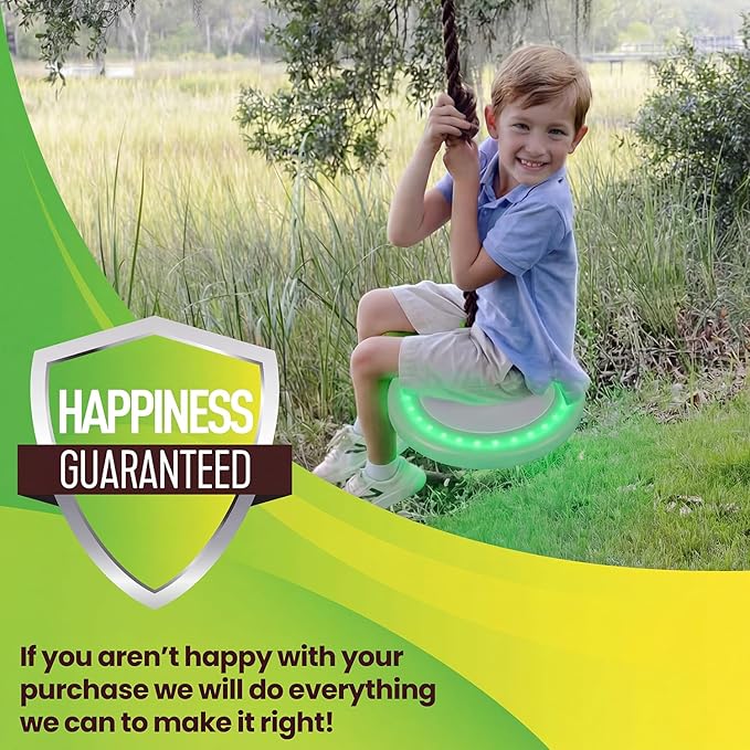 Swurfer Disco Tree Swing - Swing Sets for Backyard, Outdoor Swing, Swingset Outdoor for Kids, Easy Installation, Heavy Duty, Adjustable Climbing Rope, Weather Resistant