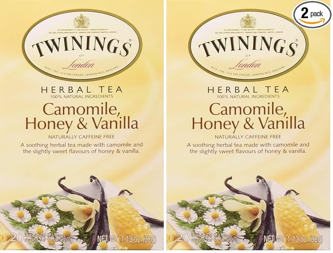 Twinings Herbal Tea Chamomile Honey and Vanilla - 20 Tea Bags (Pack of 2)
