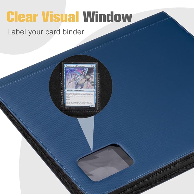 ProCase Top Loader Binder, 9 Pocket Holds 324 Toploaders, Waterproof PU Leather with Non-PVC Pockets for Trading Cards or Sports Cards, Compatible with TCG, MTG in 3"x4" Toploader -Navy