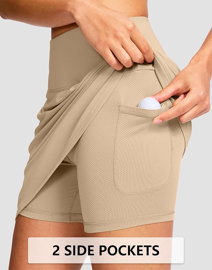 G Gradual 16"/18" Skorts for Women Golf Skirt with 2 Pockets Summer Casual | Built-In Shorts, High Waist, Soft 4-Way Stretch, Breathable Mesh Liner, Tennis Pickleball Athletic Wear, Easy To Match