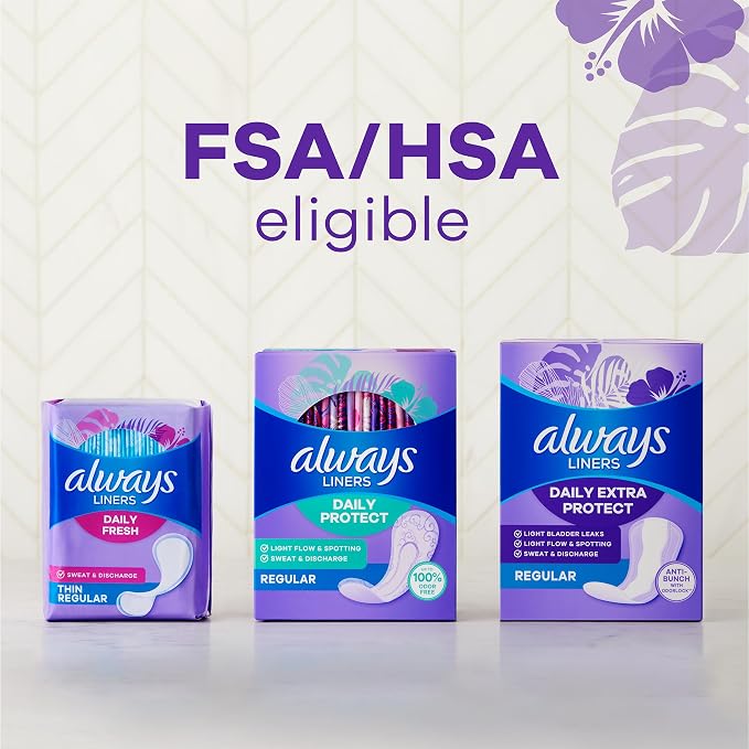 Always Panty Liners for Women Anti-Bunch Xtra Protection Daily Liners, Long, Unscented, 136 Count x 2 (272 Total)