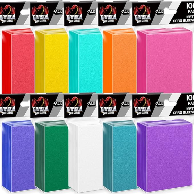 1000 Count Card Sleeves Toploaders for Trading Cards, 10 Colors Soft Baseball Card Sleeve for Standard Cards, Fit for MTG, Football Card, Sports Cards,Game Cards