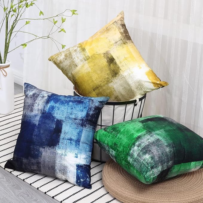 Throw Pillow Covers for Couch, 26x26 Inch, 2 Pack, Blue | Decorative Throw Pillow Covers Cushion Covers for Couch Bedroom Sofa Living Room