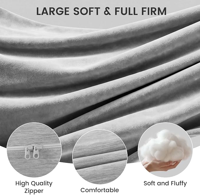 Jcickt Pregnancy Pillow for Sleeping,59 inch Maternity Pillow with Removable Washable Cover,J-Shaped Cooling Full Body Pregnant Pillow -Support for Backs,Legs, Belly, HIPS, Improve Sleep -Gray