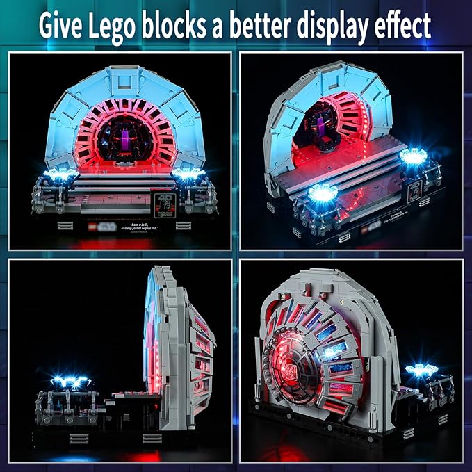 Vaodest Light for Lego 75352 Star Wars Emperor's Throne Room Diorama Set,Design and Configuration Compatible with Model 75352(Light Only, Not Building Block Kit)
