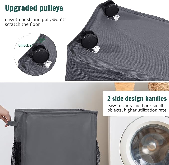 Yoga Mat Storage Racks, Home Gym Storage Rack with Wheels, Yoga Mat Holder Side 2 Mesh Pockets, Yoga Storage Basket Holds 4 Yoga Mats, 2 Foam Rollers, 6 Resistance Bands