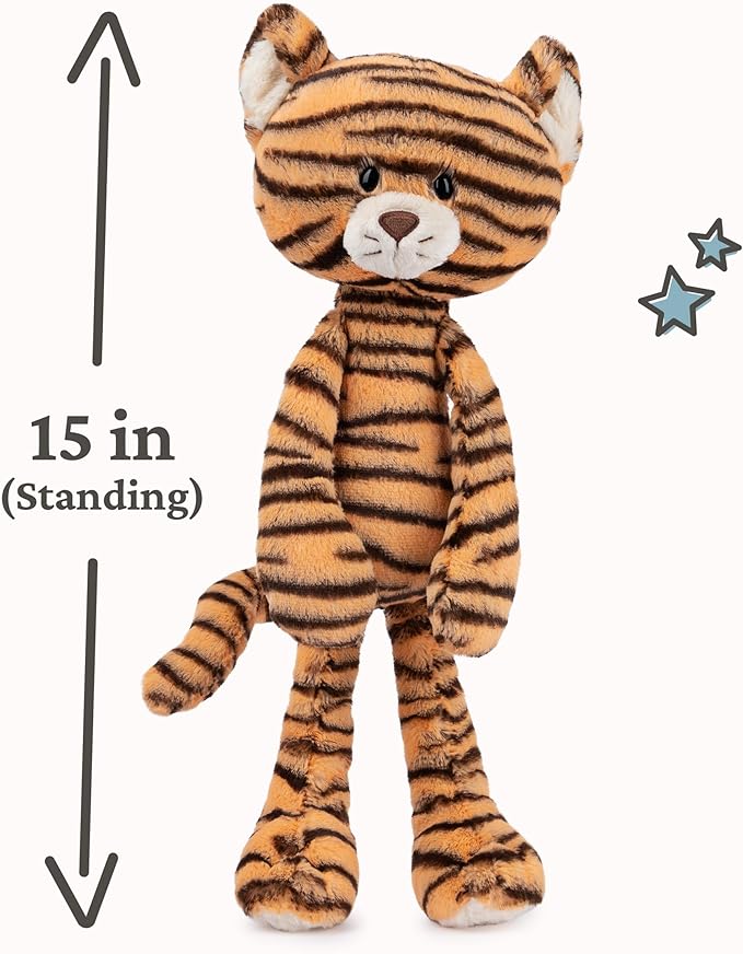 GUND Take-Along Friends, Effe Tiger Plush Stuffed Animal for Ages 1 and Up, Orange/Black, 15"