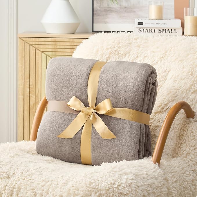 Hansleep King Mocha Brown Fleece Blanket, Soft Flannel Bed Blanket | Fuzzy Cozy Blanket 90x108 Inches, Multi-use for Bed, Sofa, Couch, Travel, Camping, All Season Warm Lightweight Cover