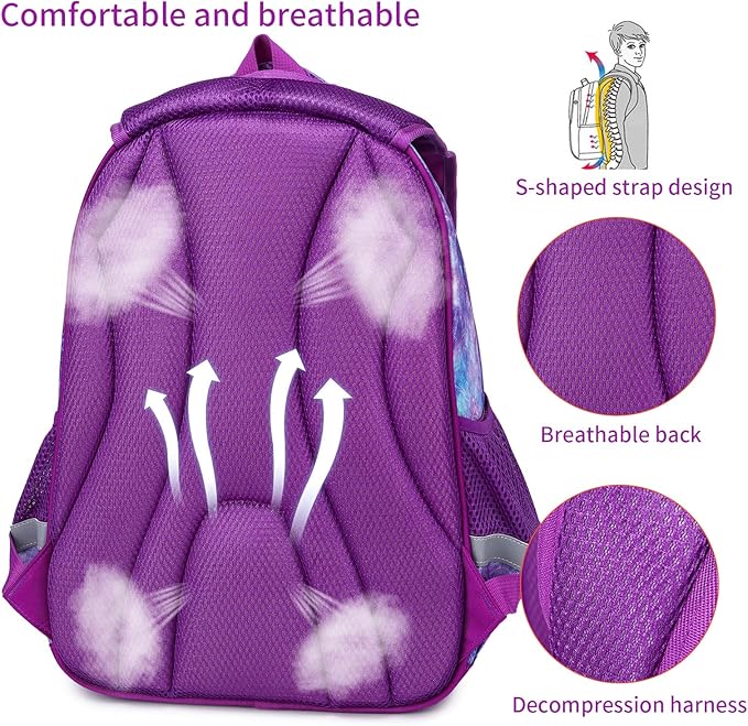 Cusangel Backpack for Girls Boys School Bookbags Kindergarten Elementary Lightweight Waterproof Multifunctional Large Capacity for Backpack (16 inch Fun Prints)