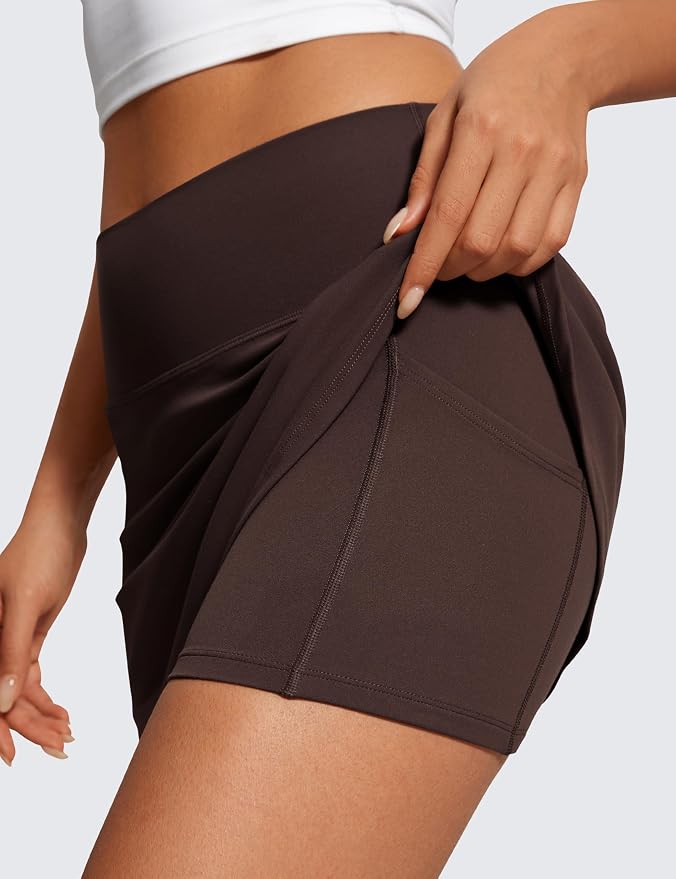 CRZ YOGA Butterluxe High Waisted Tennis Skirts | Built-in Shorts with Pockets, Extremely Soft, Casual, A Line, Stretchy, Mini, Skort for Women