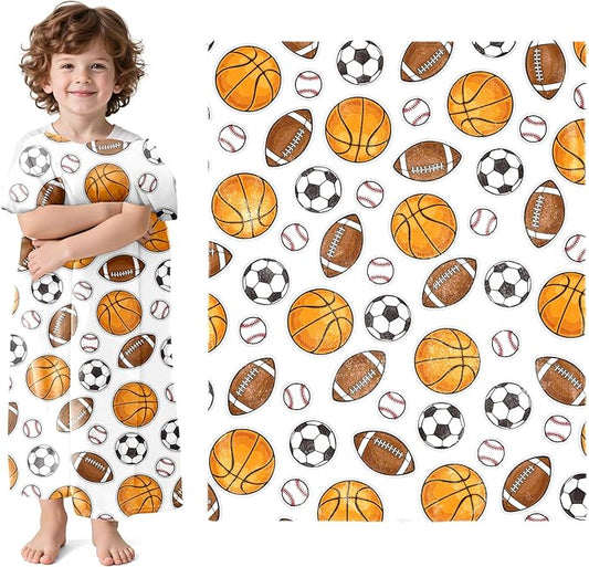Wajade Sports Balls Blanket for Boys Soft Fleece Baseball Basketball Soccer Blanket for Couch Sofa Bedroom Fuzzy Flannel Blankets Birthday for Kids Boys 60"x80"