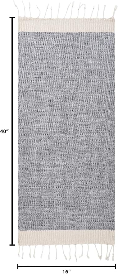 BAY LAUREL Turkish Hand Towel – Pack of 2 | Soft & Absorbent Decorative Towels for Bathroom, Hand, Face, Hair, Gym, Yoga, SPA, Kitchen & Tea | Boho Decor (Gray, Herringbone 16x40 Inches (Set of 2)