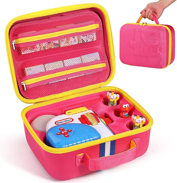 Hard Carrying Case Fits for Little Tikes Story Dream Machine Books Starter Set, Protective Travel Container Case for Storytime Audio Play Real for Littles Character Collection, Pink (Box Only)