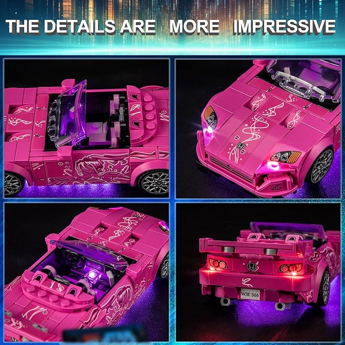 LED Light Kit for Lego 77241 2 Fast 2 Furious Honda S2000, Compatible with Lego 77241 Building Blocks Model(Not Include Blocks Set)