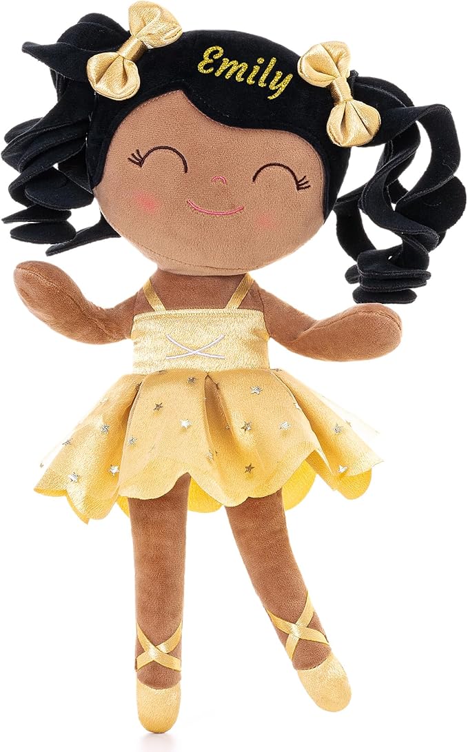 Gloveleya Personalized Baby Doll – Custom Name Plush Ballerina Doll for Girls | 13 Inch Soft Keepsake Gift | Birthday, Christmas, Baby Shower Present & Comfort Toy