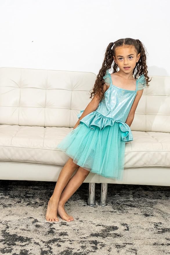 Little Adventures Teal Tutu Princess Dress Up Costume - Machine Washable Child Pretend Play Dress with No Glitter