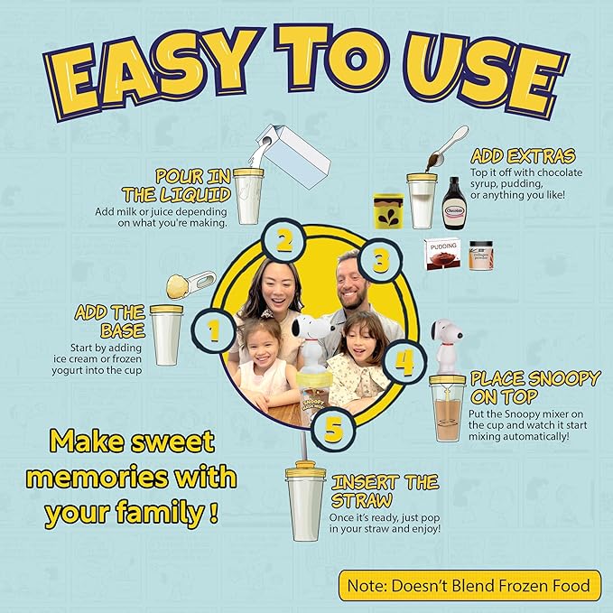 Preschool Drink Mixer for Kids Ages 3+ – Real Working Milkshake & Smoothie Maker | Safe No-Blade Kitchen Toy with Mixing Cup & Straw | Montessori Tool for Toddlers | Mix Chocolate Milk, Juice & More