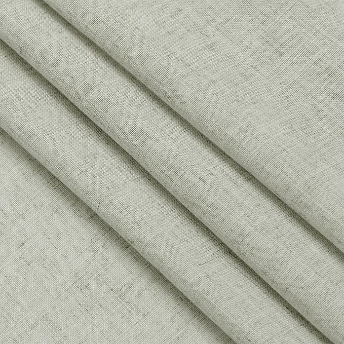 Sage Green Linen Blend Drapes 84 Inch Length 2 Panels Set Back Tab Rod Pocket Semi Sheer Textured Light Green Vertical Curtains Boho Farmhouse Decor Spring Curtains for Living Room Bedroom 40x84