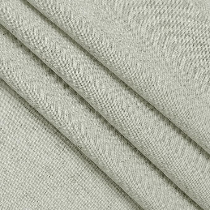 Long Sage Green Curtain 2 Panels 105 inches Long for Living Room Back Tab Rod Pocket Light Filtering Semi Sheer Drapes Cotton Linen Textured Pale Green Window Curtain 105 inch Length